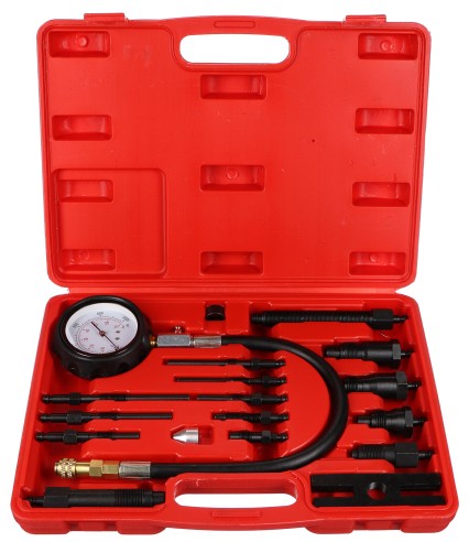 Kit de prueba de compresión para motores diésel MECHANIC ENGINE TESTER 19, 0-70 bar, 19 piezas