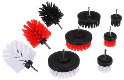 Juego de cepillos para taladro para limpieza de coche CAR DETAILING DRILL BRUSH 9, 9 piezas