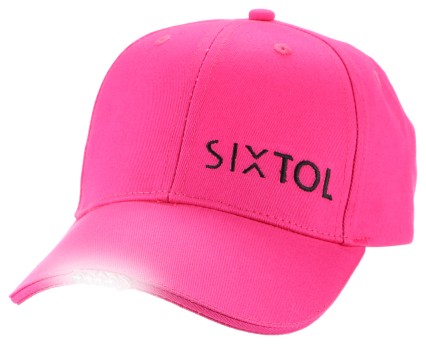 Gorra con luz LED B-CAP 25 lm, recargable, USB, talla universal, rosa