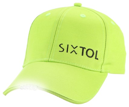 Gorra con luz LED B-CAP 25 lm, recargable, USB, talla universal, verde fluorescente