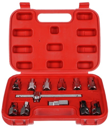 Kit de herramienta para tapón de drenaje de aceite MECHANIC OIL DRAIN SET 12, Hex + Cuadrado, 12 pie