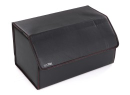 Organizador de maletero de coche CAR COMPACT LEATHER L, 2 compartimentos, plegable, con tapa