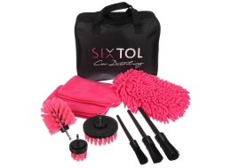 Kit multifuncional de limpieza y lavado de coche CAR DETAILING PINK 9, 9 piezas