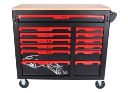 Carro de taller con herramientas MECHANIC TROLLEY TITAN 1559, 13 cajones, 1559 piezas de herramienta